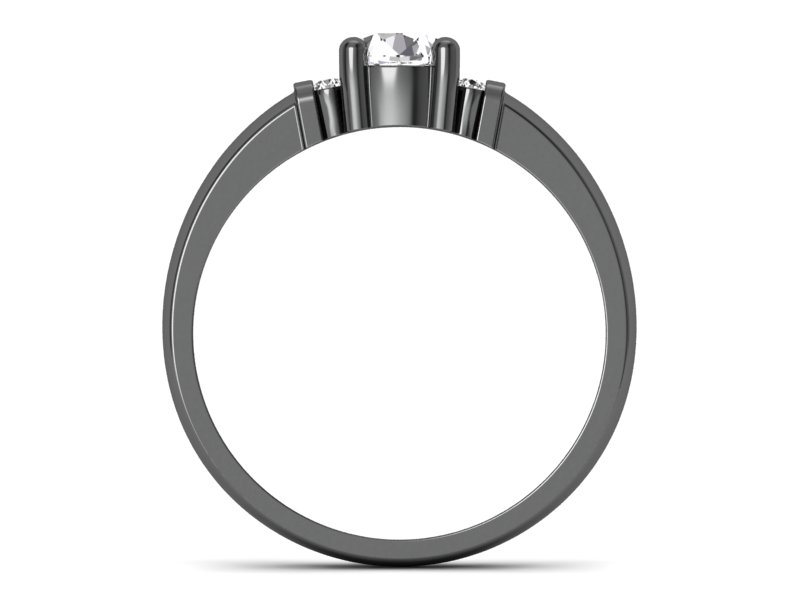 Złoty pierścionek z diamentami czarne złoto - p15213cz - 2