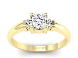 Złoty pierścionek z brylantami żółte złoto - P15213z