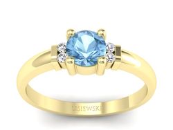Złoty pierścionek z topazem i brylantami - P15213ztp