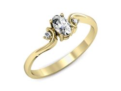Złoty Pierścionek z diamentami żółte złoto 585 - P15215z