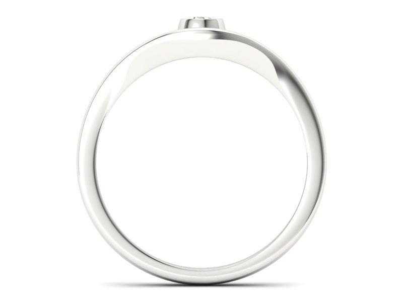 Złoty pierścionek z brylantem białe złoto - P15217b - 2