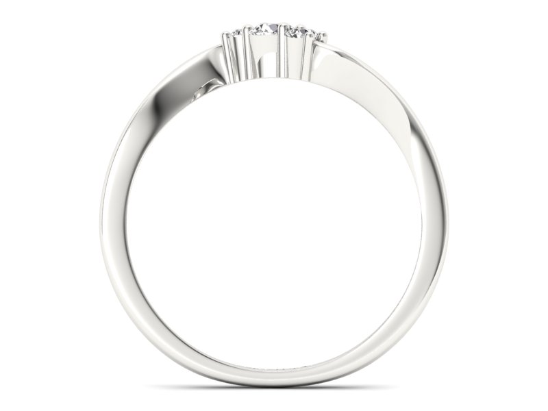 Pierścionek zaręczynowy z brylantami białe złoto - P15221b - 2