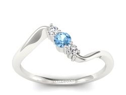 Pierścionek zaręczynowy z topazem i brylantami - P15221ba