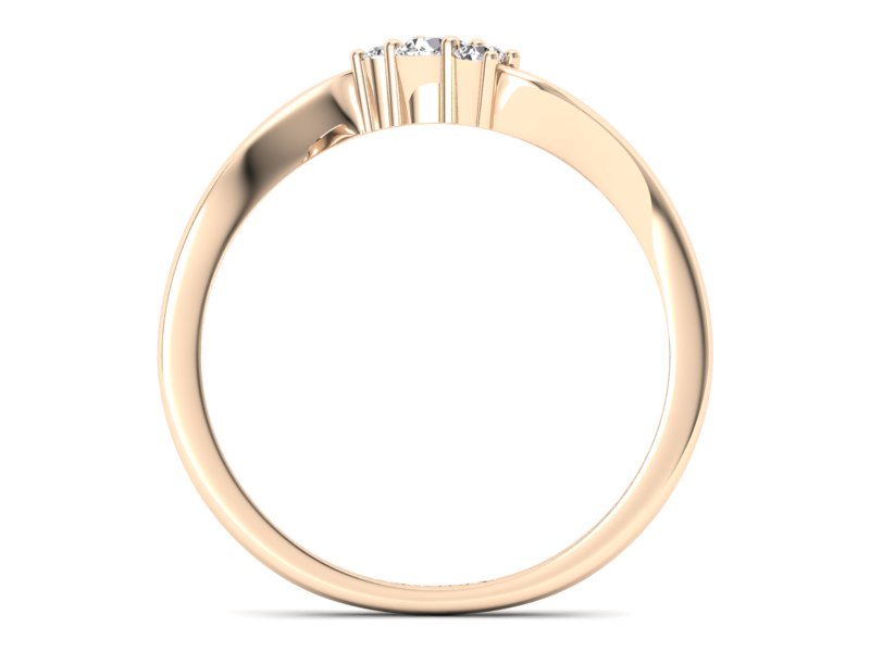 Złoty pierścionek z brylantami różowe złoto - P15221c - 2