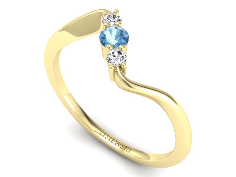 Pierścionek zaręczynowy z topazem i brylantami - P15221za - 3