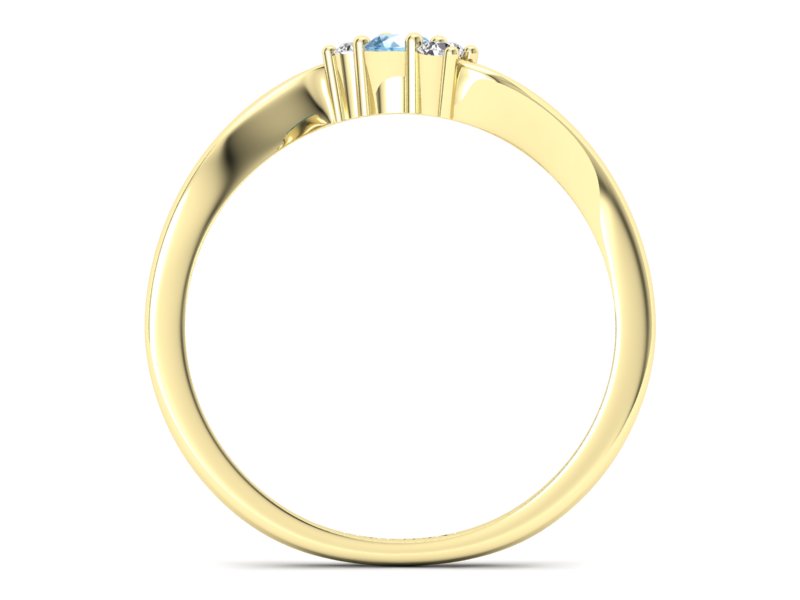 Pierścionek zaręczynowy z topazem i brylantami - P15221za - 2