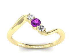 Pierścionek z ametystem i brylantami - P15221zam