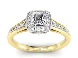 Pierścionek zaręczynowy z diamentami złoto 585 - P15224zb