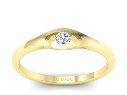 Złoty pierścionek z brylantem żółte złoto - P15229z