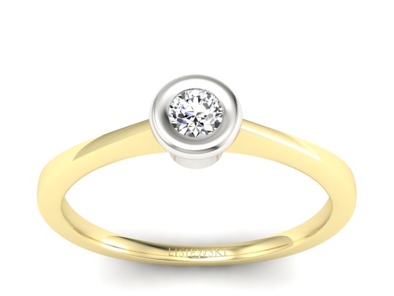 Pierścionek zaręczynowy z diamentem złoto 585 - P15231zb - 1