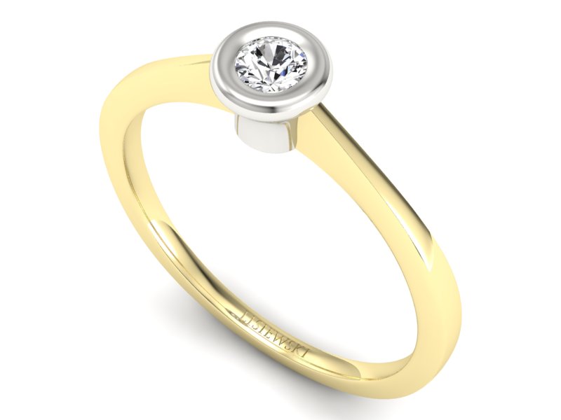 Pierścionek zaręczynowy z diamentem złoto 585 - P15231zb - 3