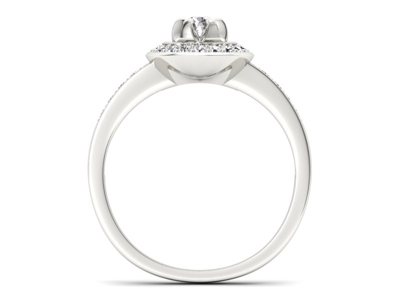 Złoty pierścionek z brylantami białe złoto - P15232b - 2