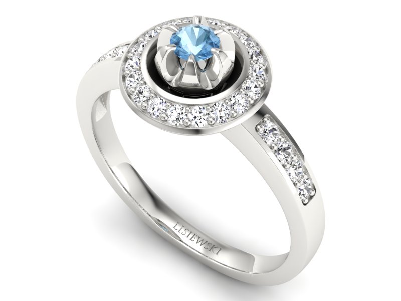 Złoty pierścionek z topazem i brylantem - P15232ba - 3