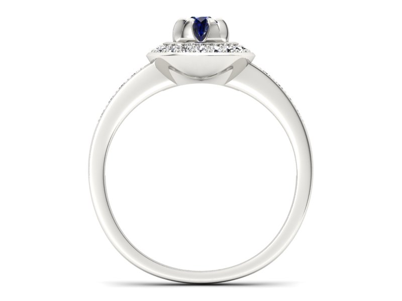 Pierścionek zaręczynowy z szafirem i brylantami - P15232bsz - 2