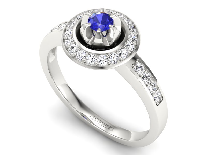Pierścionek z szafirem i brylantami - P15232bszc - 3