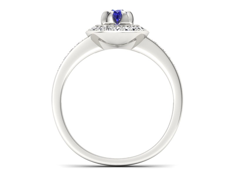 Pierścionek z szafirem i brylantami - P15232bszc - 2