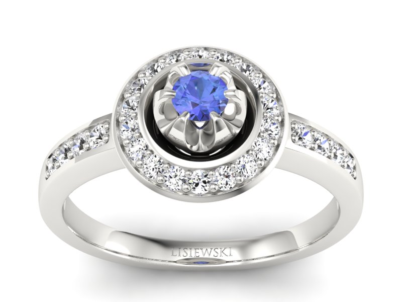 Pierścionek zaręczynowy z tanzanitem i brylantami - P15232bt - 1