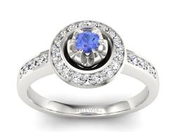 Pierścionek zaręczynowy z tanzanitem i brylantami - P15232bt