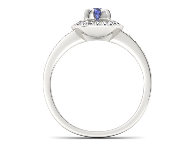 Pierścionek zaręczynowy z tanzanitem i brylantami - P15232bt - 2