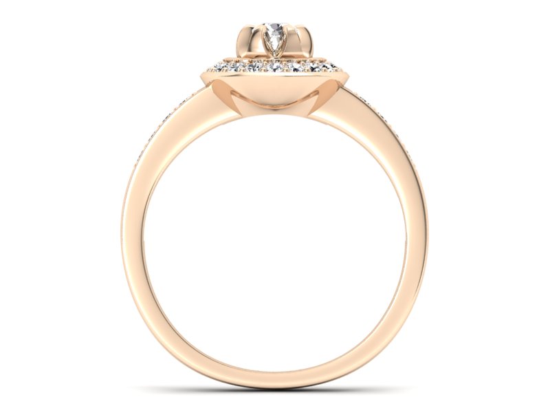 Pierścionek zaręczynowy z brylantami różowe złoto - P15232c - 2