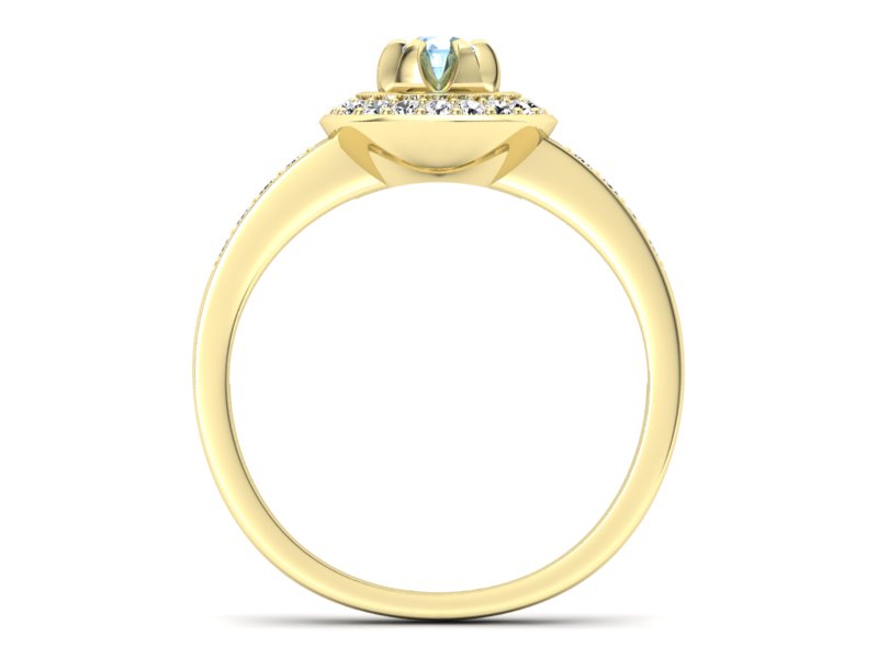 Złoty pierścionek z topazem i brylantami - P15232za - 2