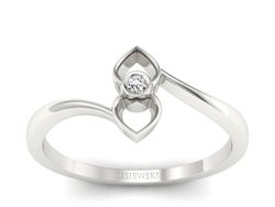 Złoty pierścionek z brylantem białe złoto - P15234b