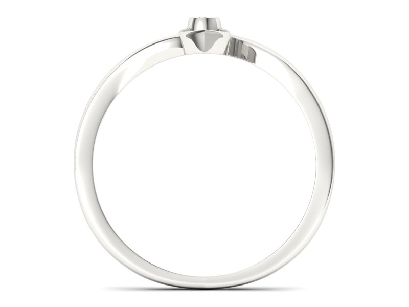 Złoty pierścionek z brylantem białe złoto - P15234b - 2