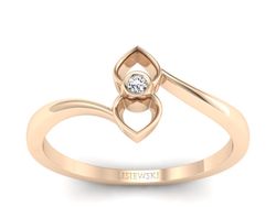 Złoty pierścionek z brylantem różowe złoto - P15234c