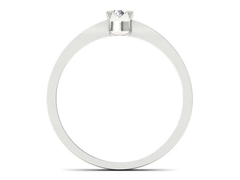 Złoty pierścionek z brylantem białe złoto - P15237bV - 2