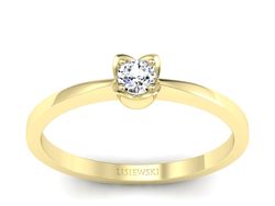 Złoty pierścionek z brylantem żółte złoto - P15237z