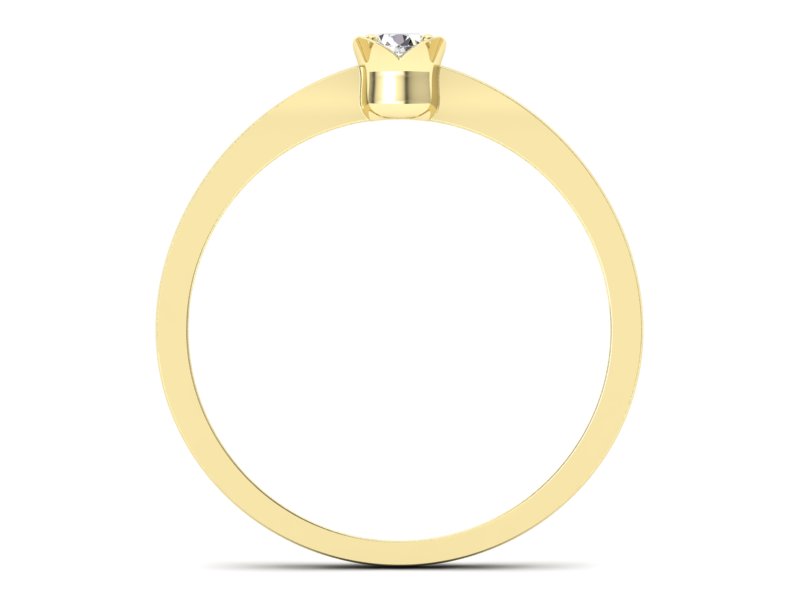 Złoty pierścionek z brylantem żółte złoto - P15237z - 2