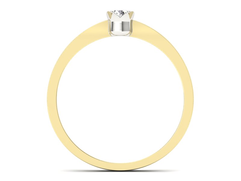 Pierścionek z diamentem żółte i białe złoto - P15237zb - 2