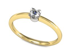 Pierścionek z diamentem żółte i białe złoto - P15237zbV