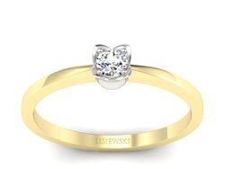 Pierścionek z diamentem żółte i białe złoto - P15237zbV