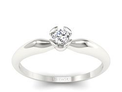 Złoty pierścionek z brylantem białe złoto - P15238b