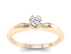 Złoty pierścionek z brylantem różowe złoto - P15238cS