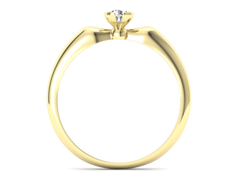 Złoty pierścionek z brylantem żółte złoto - P15238z - 2