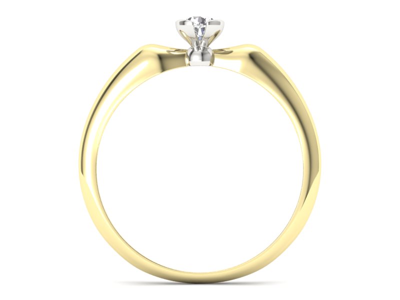 Pierścionek z diamentem żółte i białe złoto - P15238zbS - 2