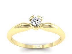 Złoty pierścionek z brylantem żółte złoto - P15238zS