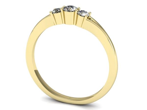 Pierścionek zaręczynowy z diamentami żółte złoto - P15241z