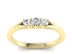 Pierścionek zaręczynowy z diamentami żółte złoto - P15241z