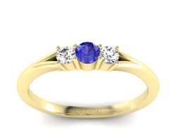 Pierścionek zaręczynowy z szafirem i diamentami - P15241zszc