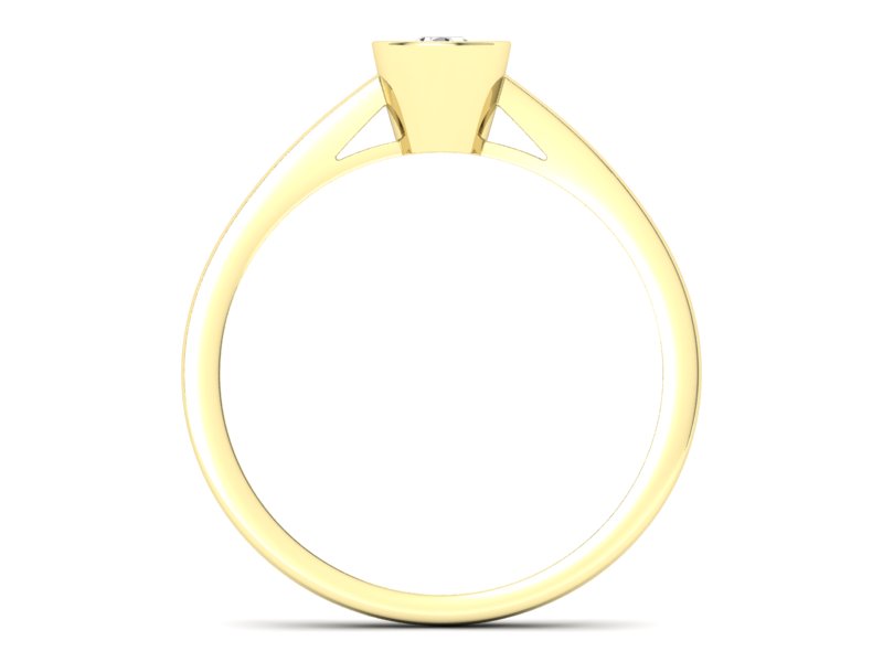 Złoty pierścionek z brylantem żółte złoto - P15242z - 2