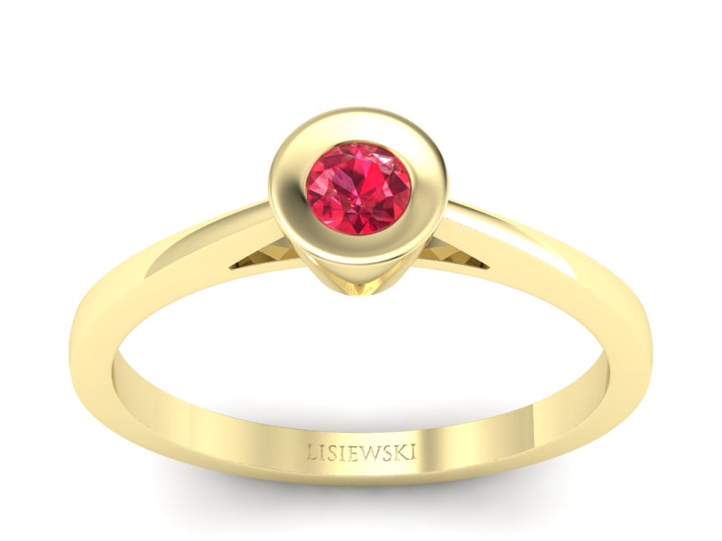 Złoty pierścionek zaręczynowy z rubinem - P15242zr1 - 1