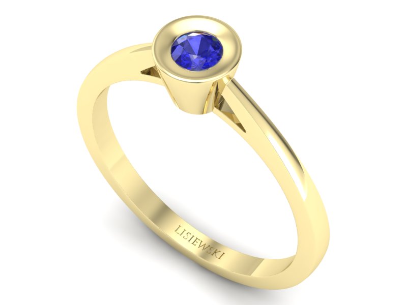 Pierścionek zaręczynowy z szafirem - P15242zszc - 3