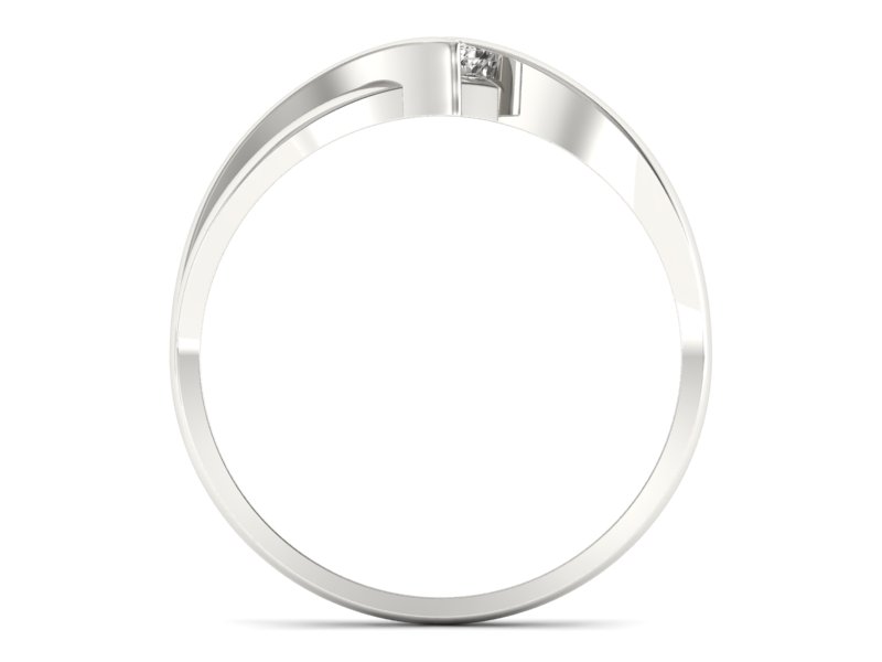Złoty pierścionek z brylantem białe złoto - P15246bV - 2
