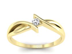 Złoty pierścionek z brylantem żółte złoto - P15246z