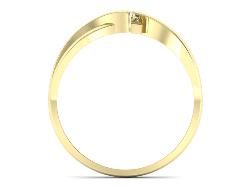Złoty pierścionek z brylantem żółte złoto - P15246z - 2