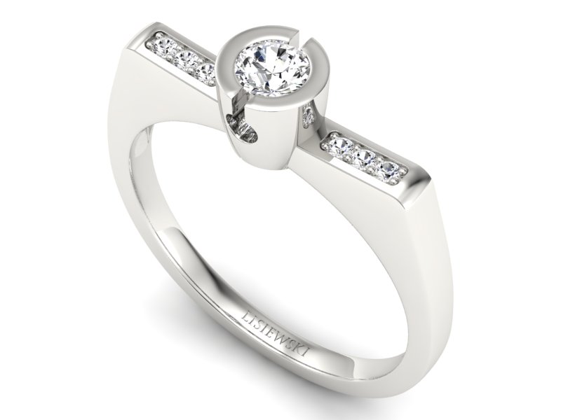 Pierścionek zaręczynowy z brylantami - P15248b - 3