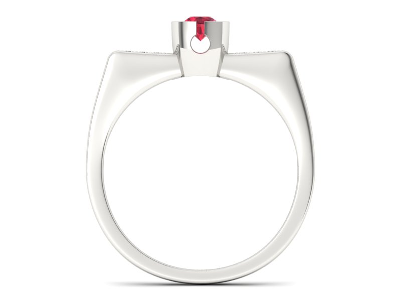 Pierścionek z rubinem z brylantami białe złoto - P15248br1 - 2